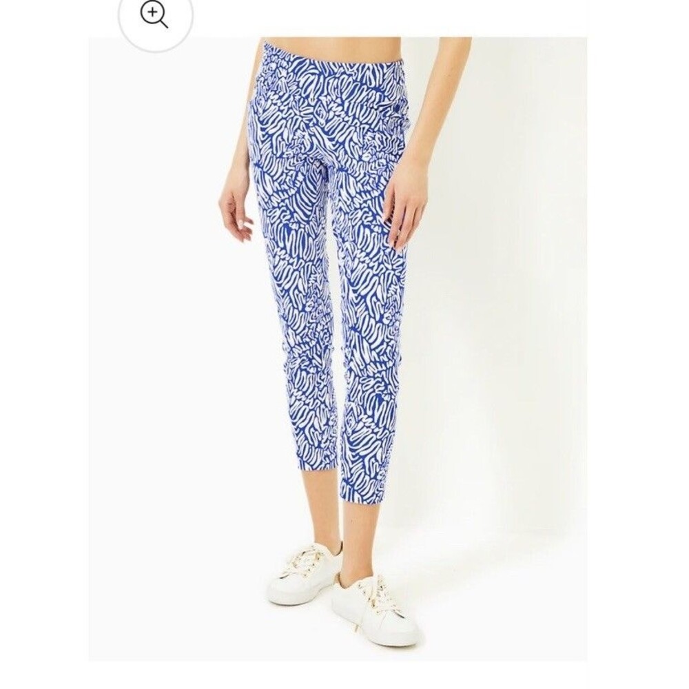 Lilly Pulitzer Luxletic Pants Size 10 Corso Martinique Blue Zee Bebe Golf NWT